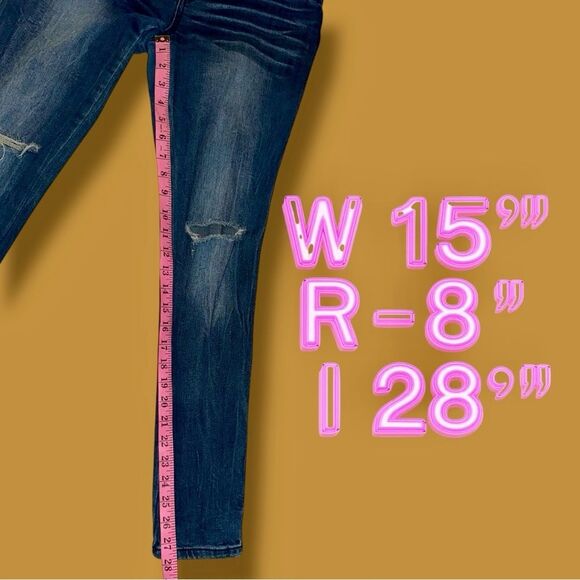 Almost Famous Premium Jeans Skinny Distressed Streetwear Baddie Junior’s Size 7 - Picture 4 of 16